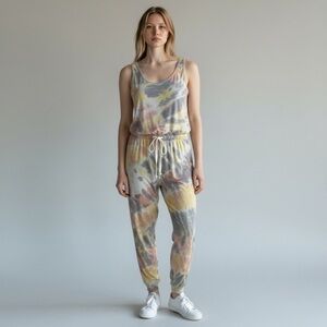 Caution To The Wind Multicolor Tie-Dye Jumpsuit size Small